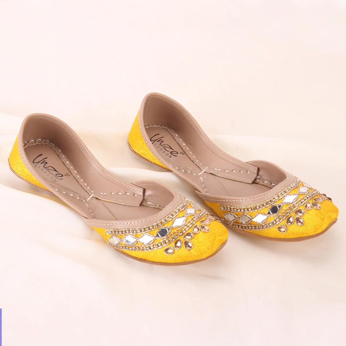 Womens "RIKKA" Decorated Mirror Work Khussa - Image 6