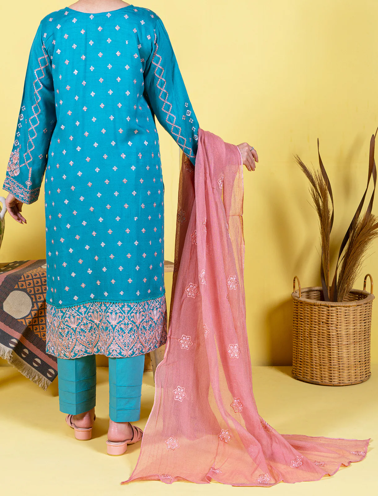 "RIZZO" Cotton Net Stitched Two Piece Suit - Image 3