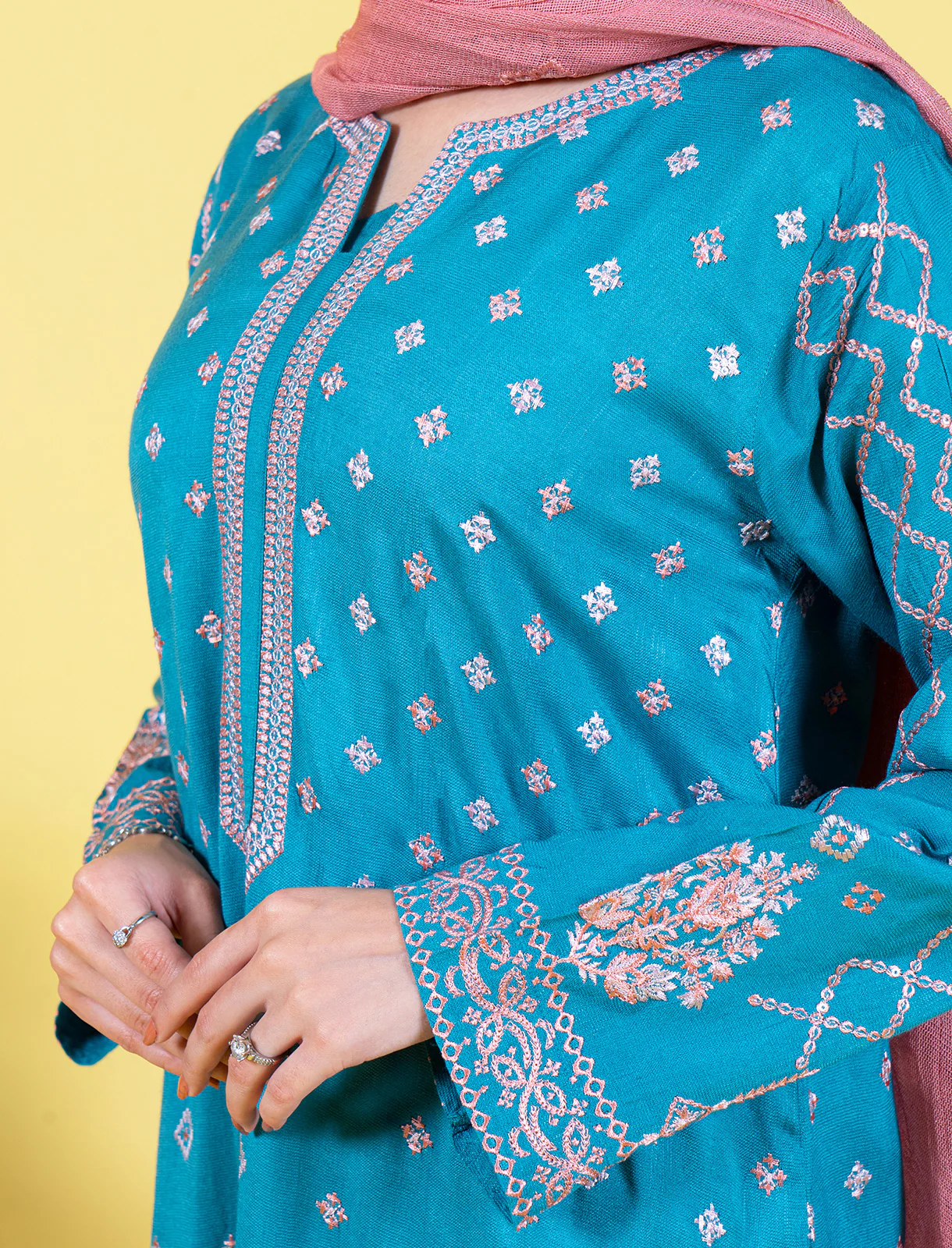 "RIZZO" Cotton Net Stitched Two Piece Suit - Image 4