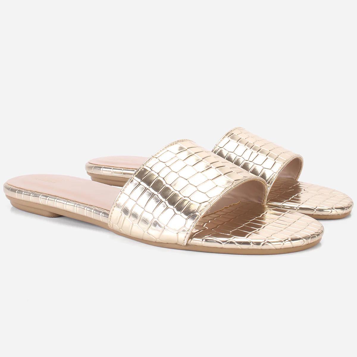 Womens "ROSA" Shimmer Summer Flat Slippers - Image 2
