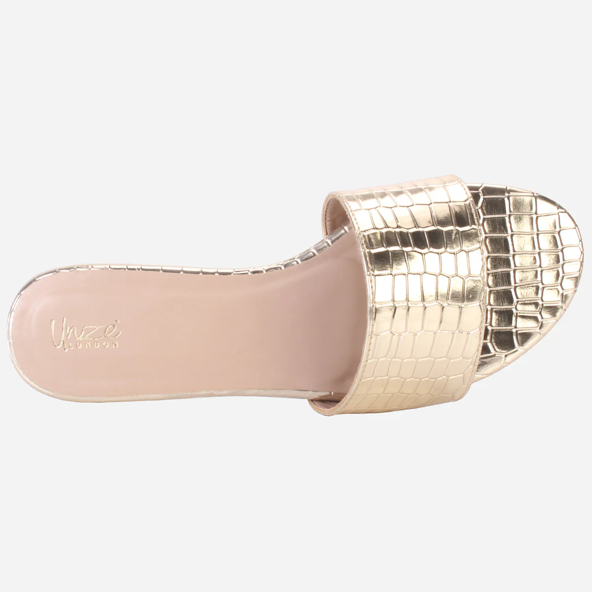 Womens "ROSA" Shimmer Summer Flat Slippers - Image 4