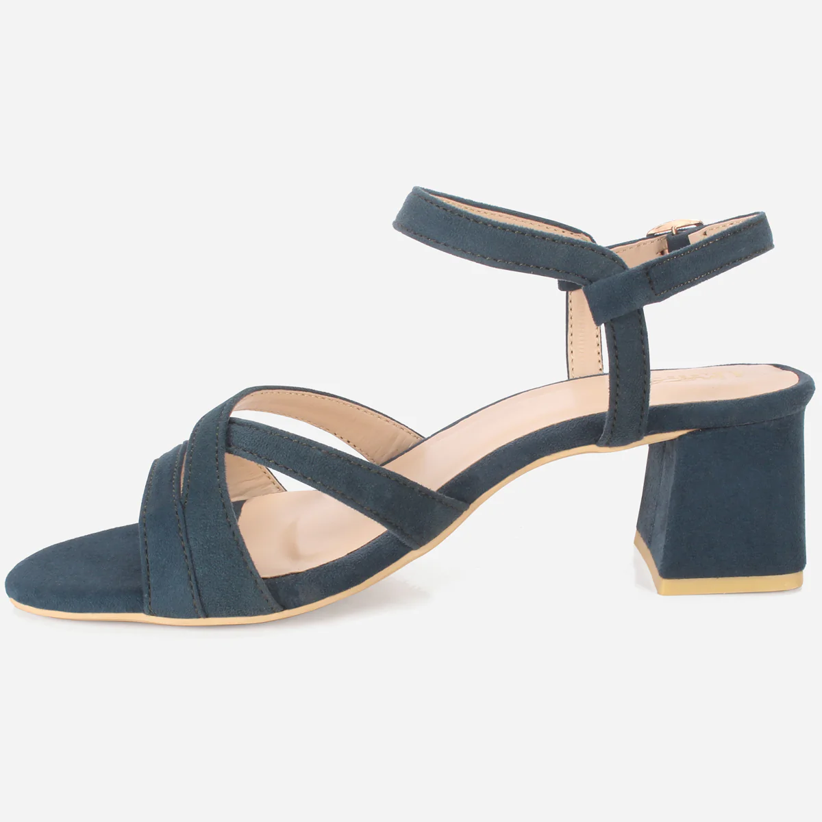Womens "SAVON" Crossover Strap Block Heeled Sandals - Image 3