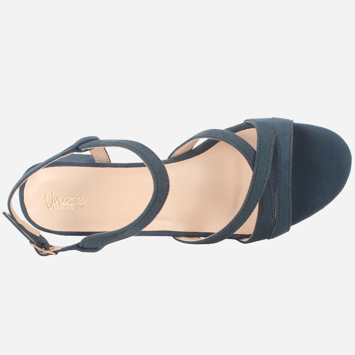 Womens "SAVON" Crossover Strap Block Heeled Sandals - Image 4