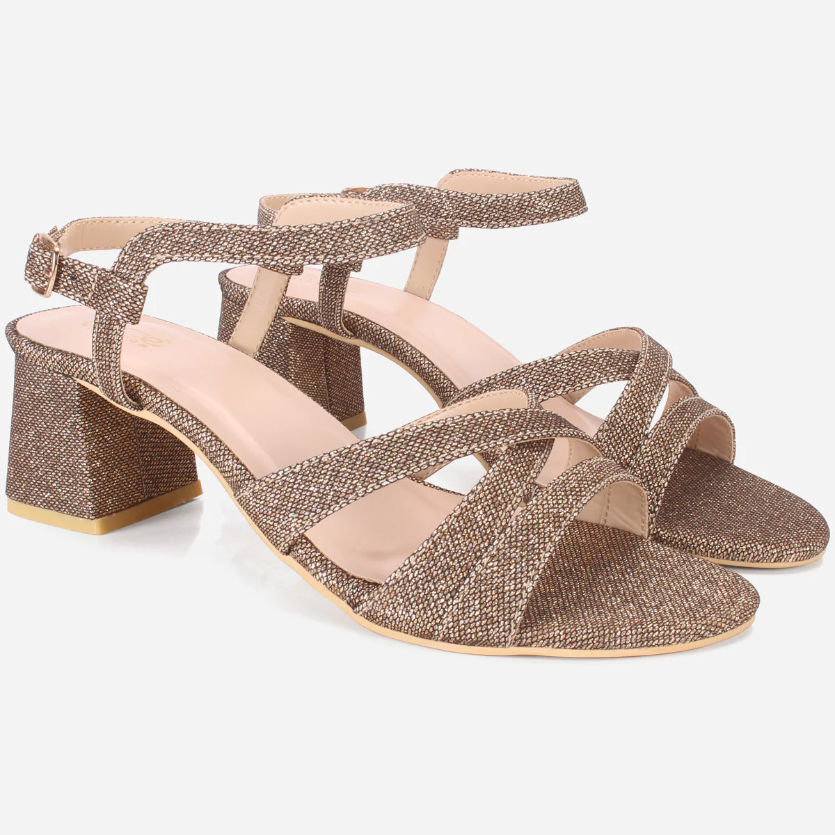 Womens "SAVON" Crossover Strap Block Heeled Sandals - Image 2