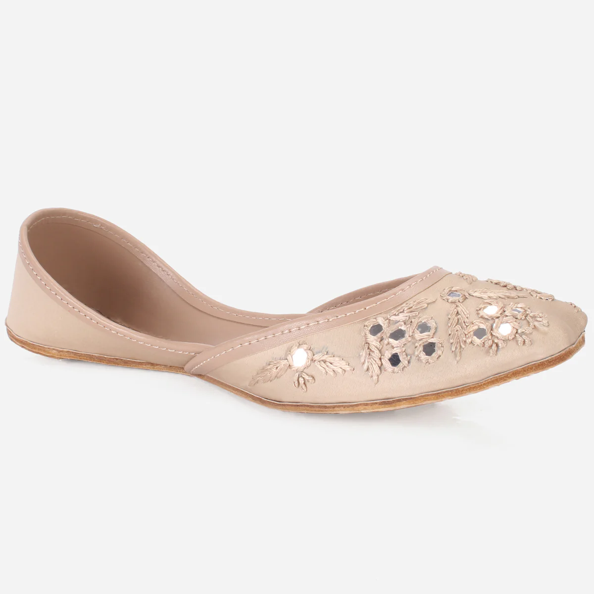 Womens "SEENA" Mirror Work Leather Khussa