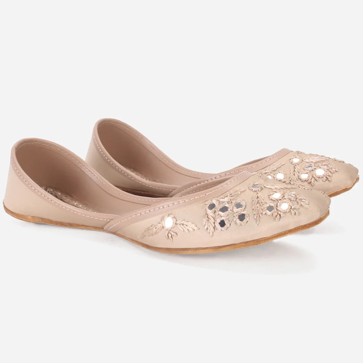 Womens "SEENA" Mirror Work Leather Khussa - Image 2