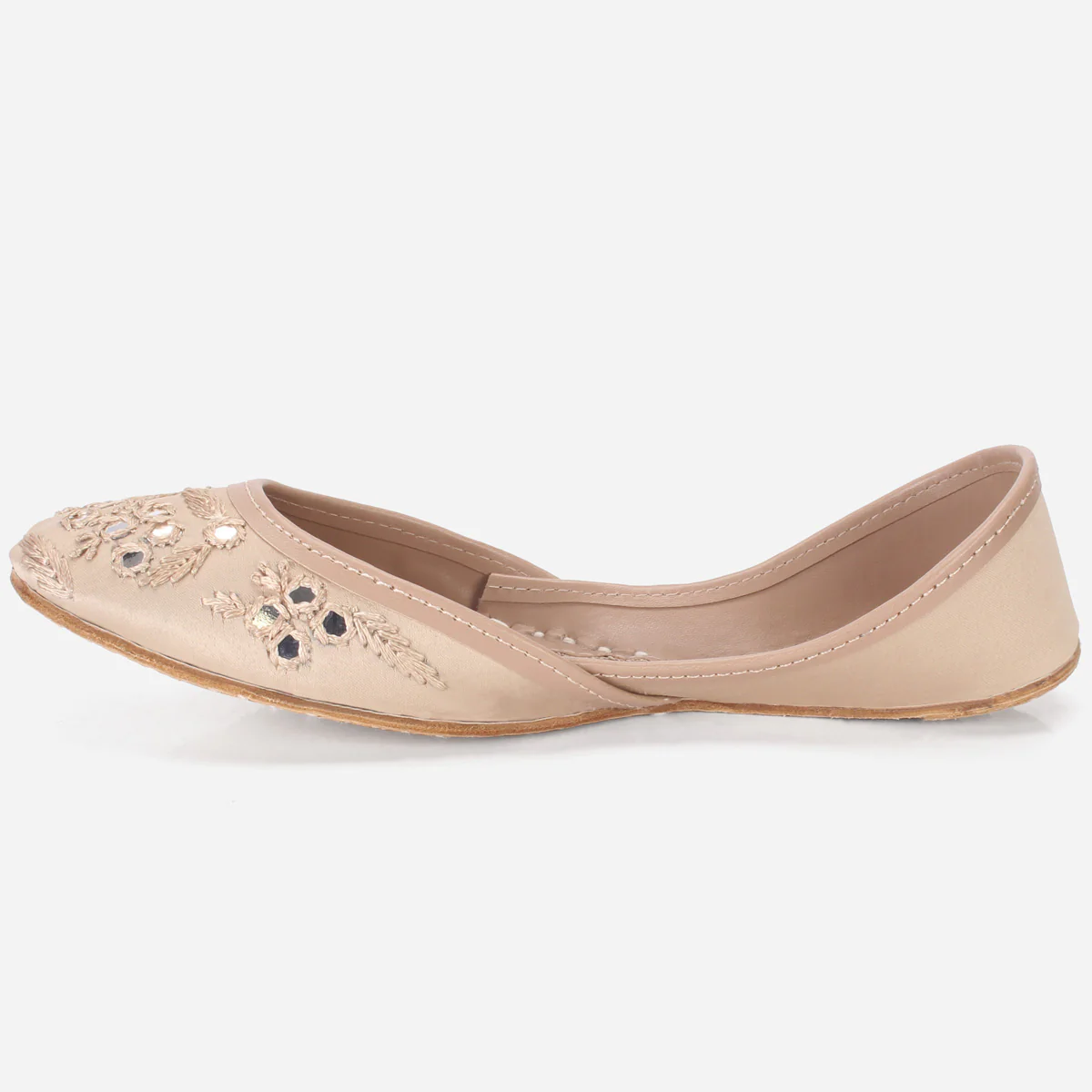 Womens "SEENA" Mirror Work Leather Khussa - Image 3
