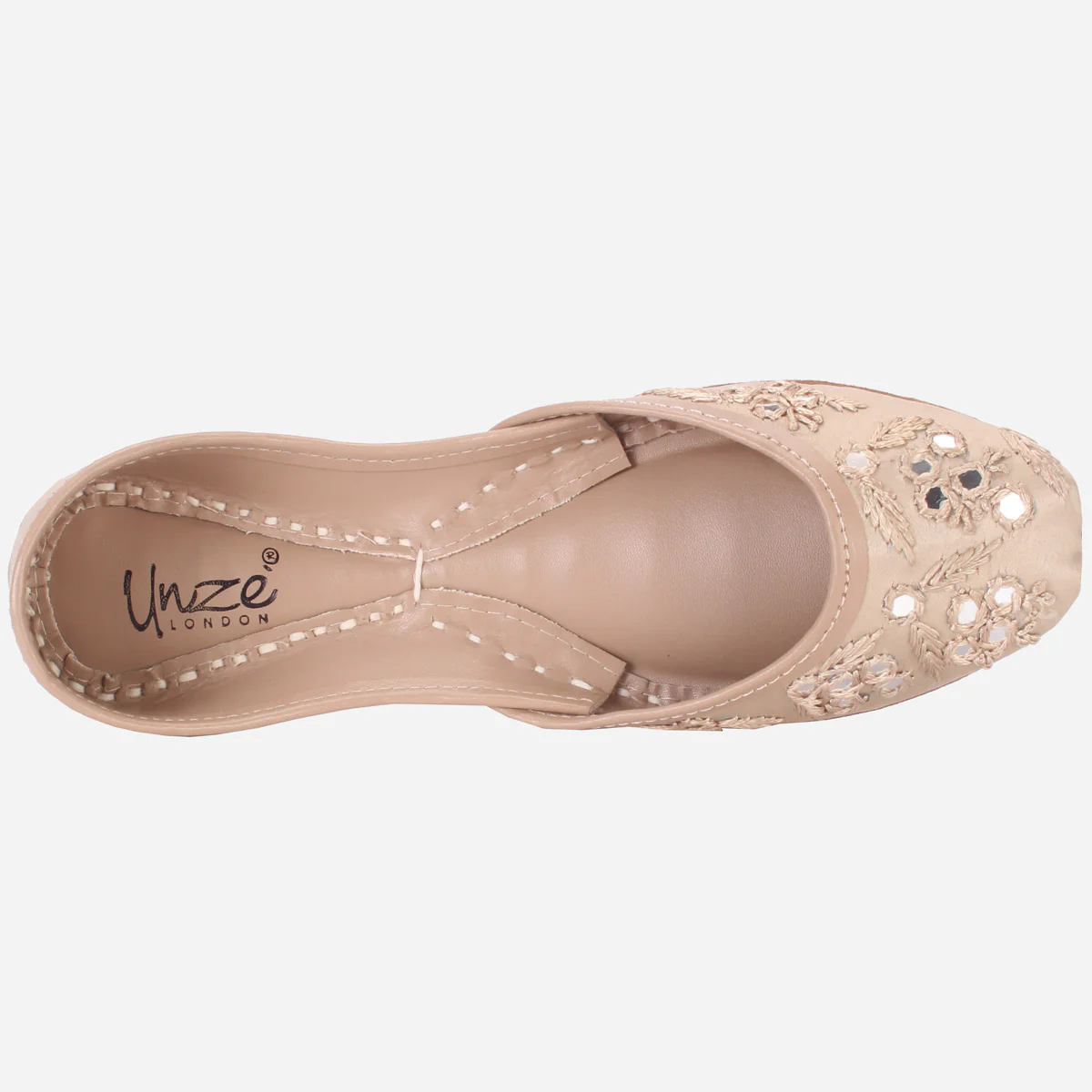 Womens "SEENA" Mirror Work Leather Khussa - Image 4