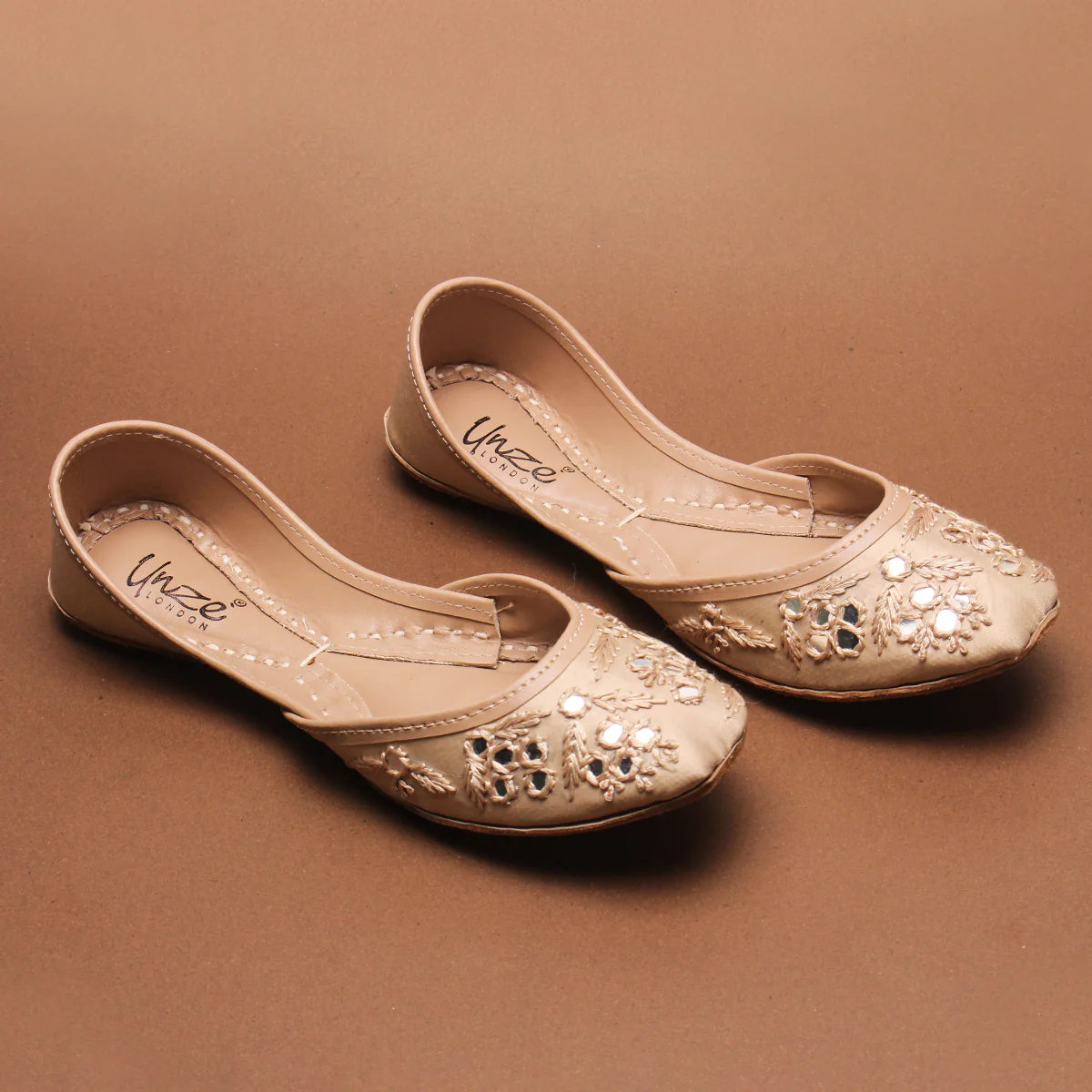 Womens "SEENA" Mirror Work Leather Khussa - Image 6