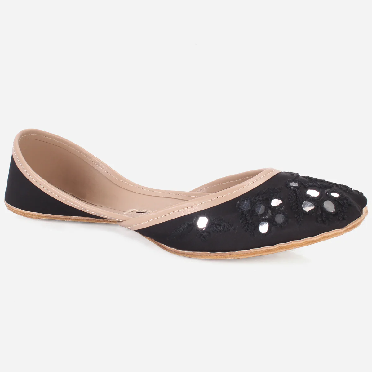 Womens "SEENA" Mirror Work Leather Khussa