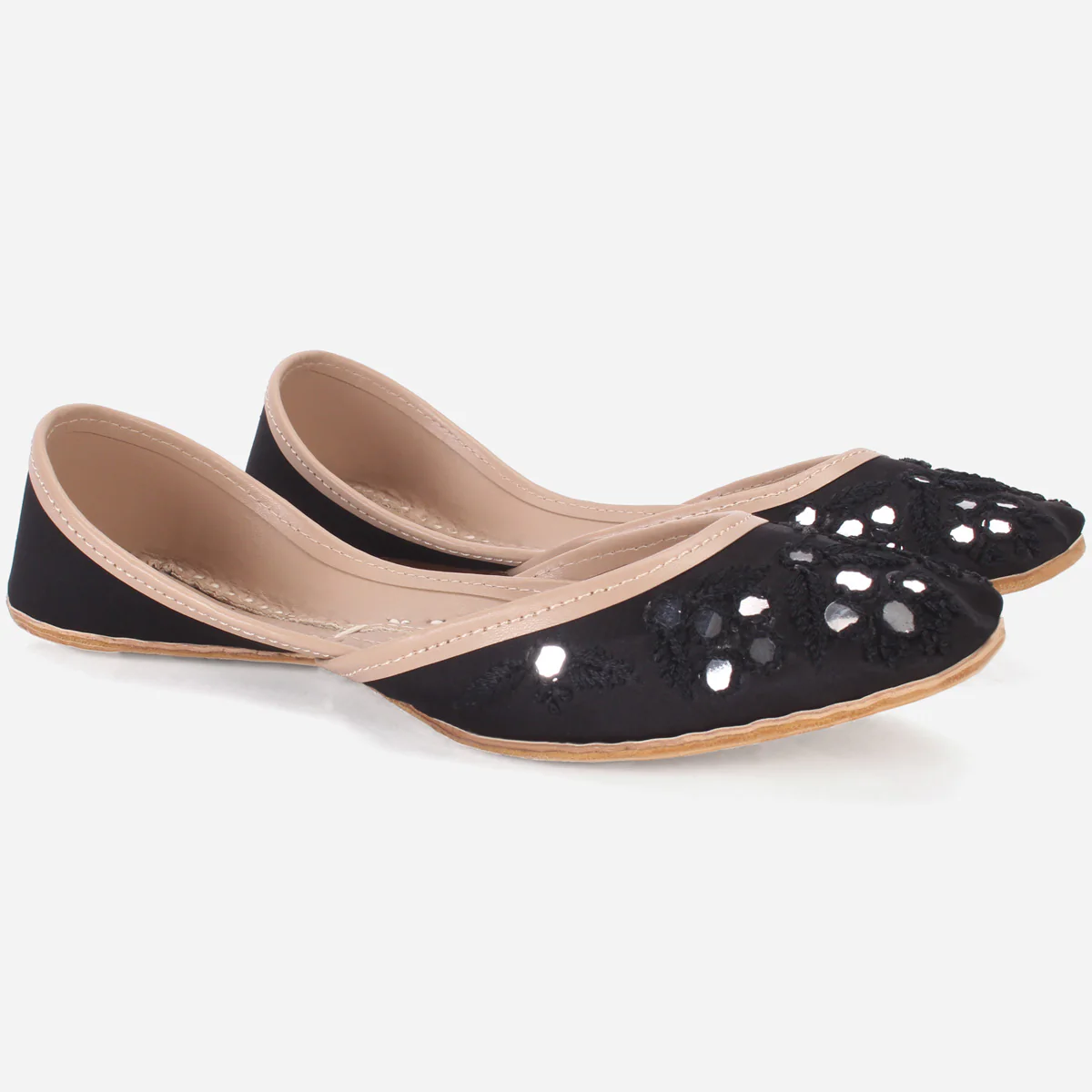 Womens "SEENA" Mirror Work Leather Khussa - Image 2