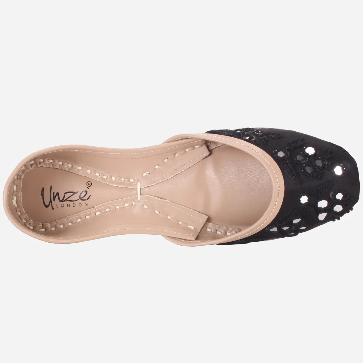 Womens "SEENA" Mirror Work Leather Khussa - Image 4