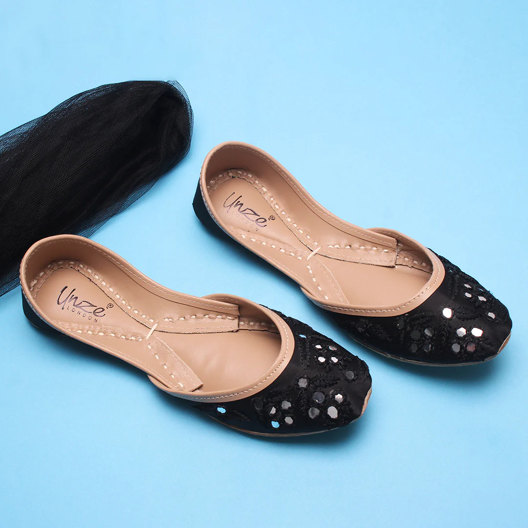 Womens "SEENA" Mirror Work Leather Khussa - Image 6