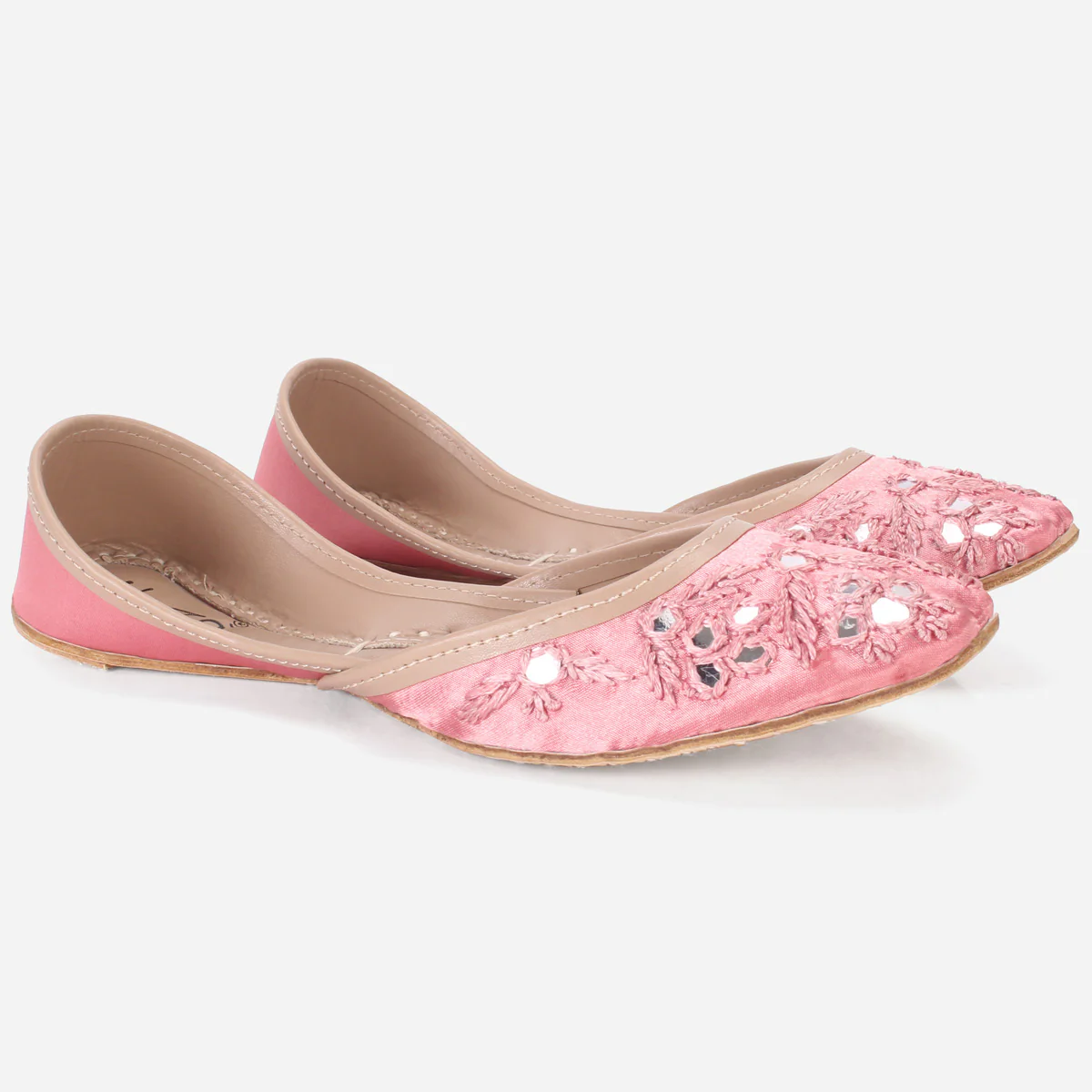 Womens "SEENA" Mirror Work Leather Khussa - Image 2