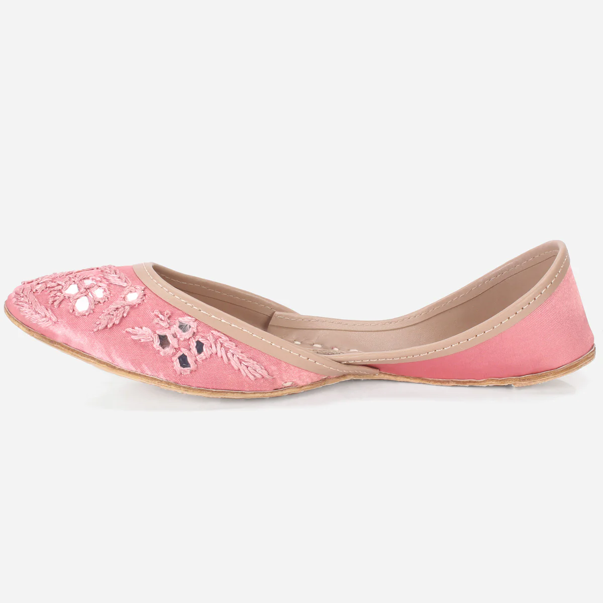Womens "SEENA" Mirror Work Leather Khussa - Image 3