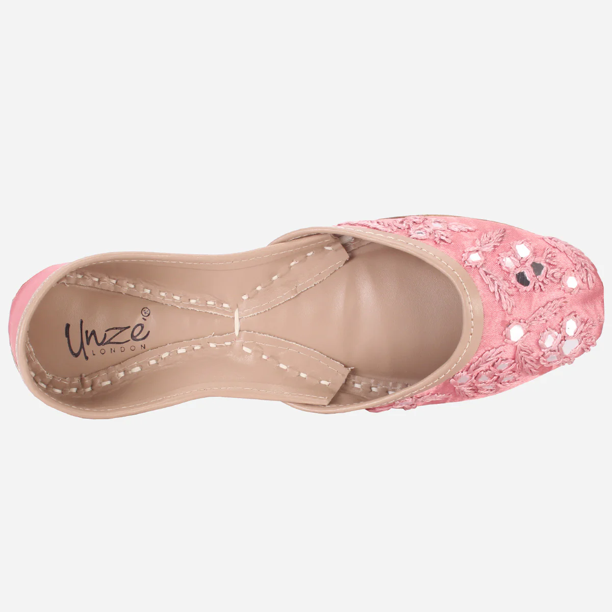 Womens "SEENA" Mirror Work Leather Khussa - Image 4