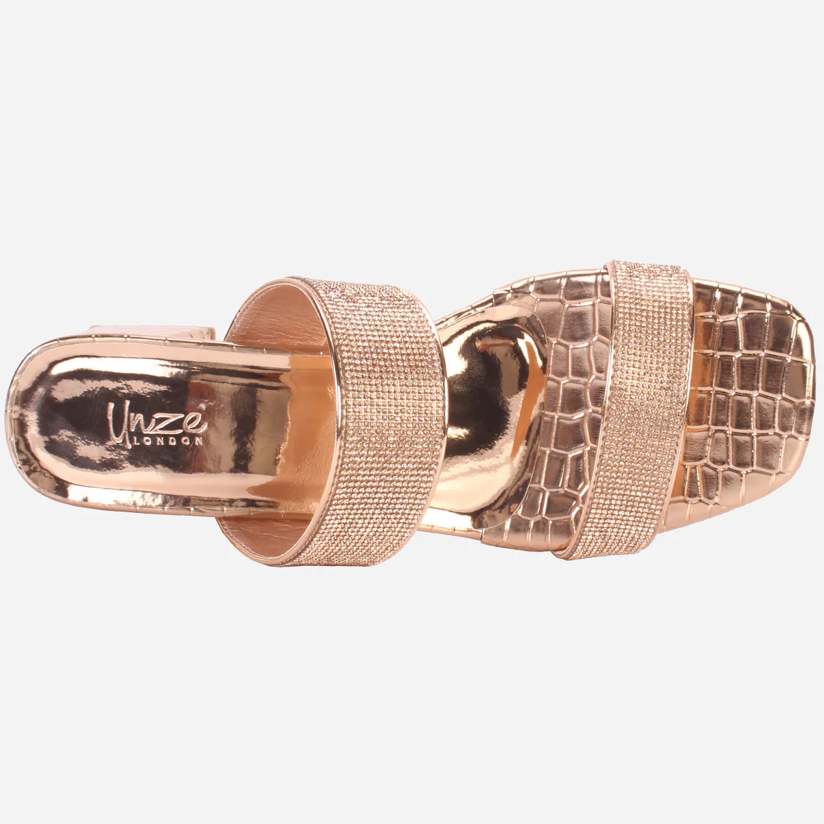 Womens "SEZEN" Block Heel Slide In Sandals - Image 4