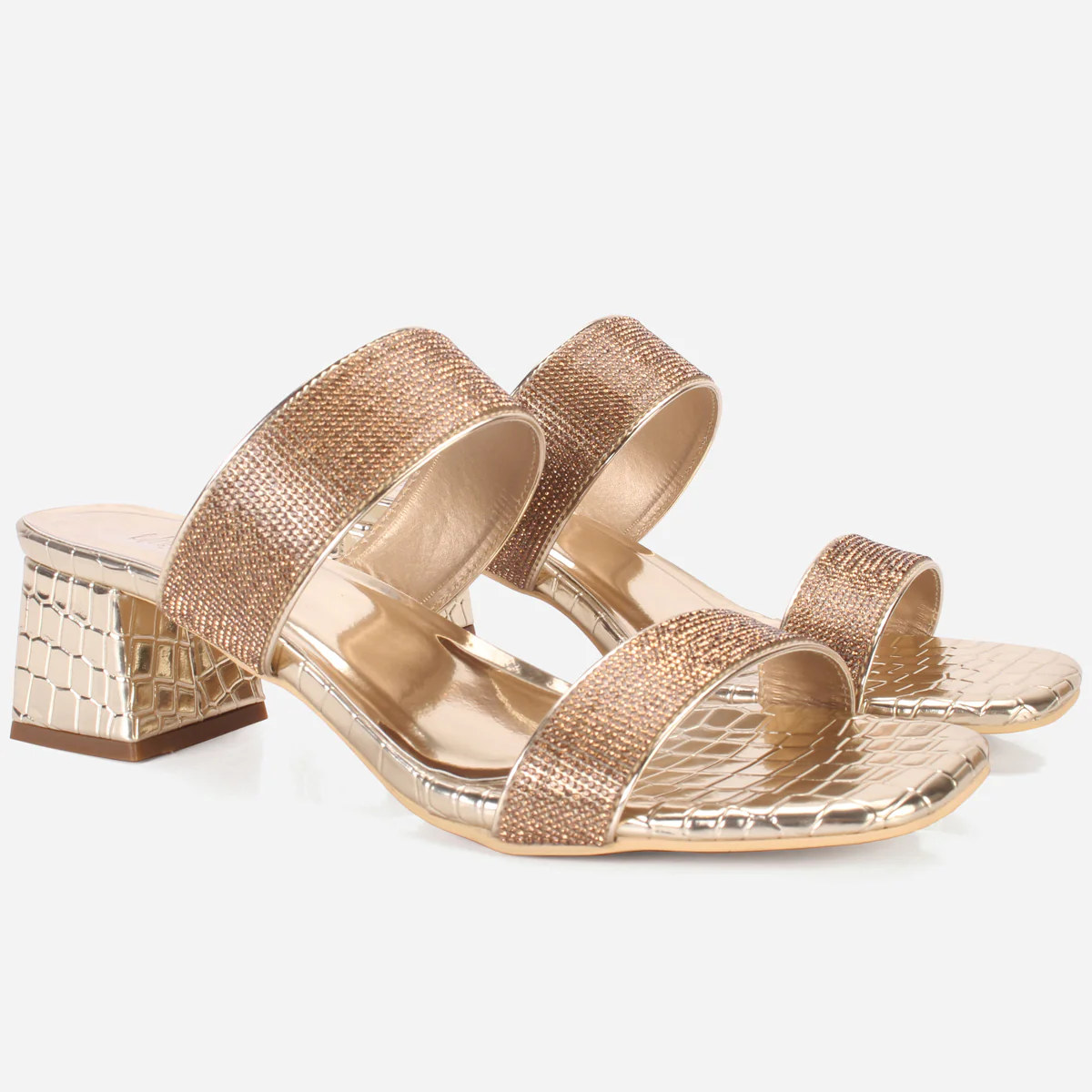 Womens "SEZEN" Block Heel Slide In Sandals - Image 2