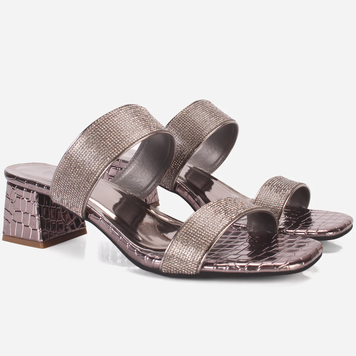 Womens "SEZEN" Block Heel Slide In Sandals - Image 2