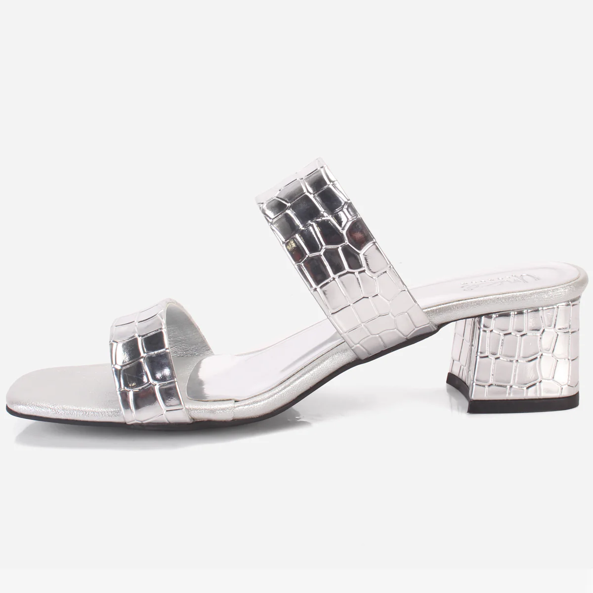 Womens "SEZEN" Block Heel Slide In Sandals - Image 3