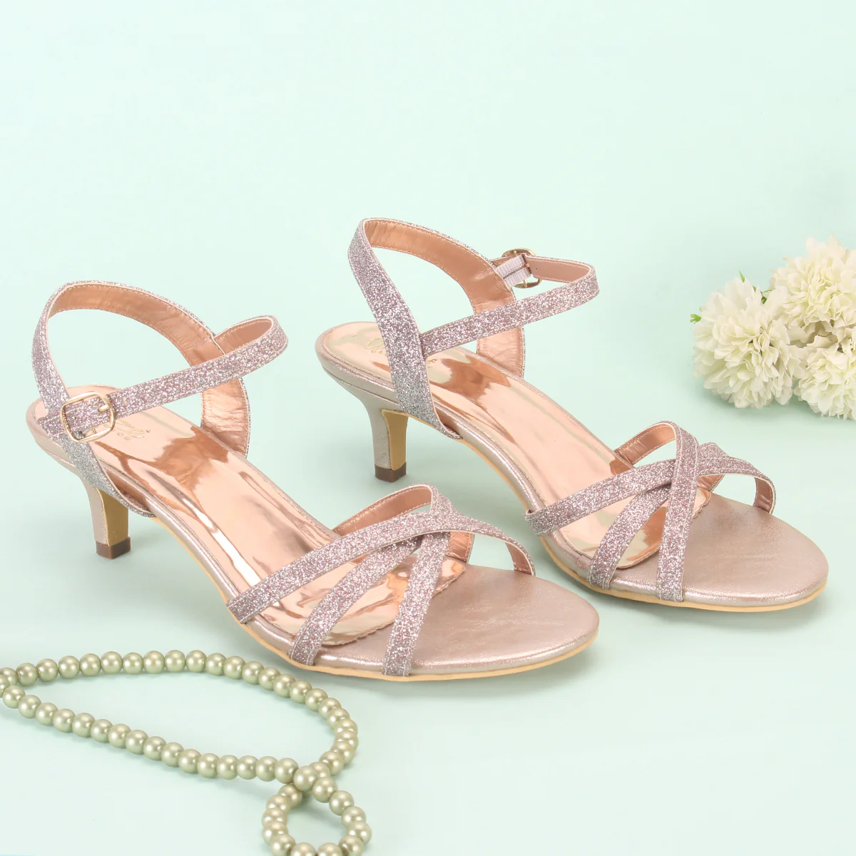 Womens "SHANELLE" Glitter Summer Sandals - Image 6