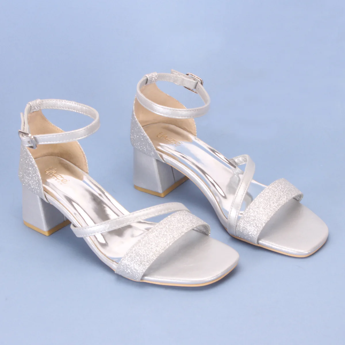 Womens "KAPUA" Shimmery Block Heel Sandals - Image 6
