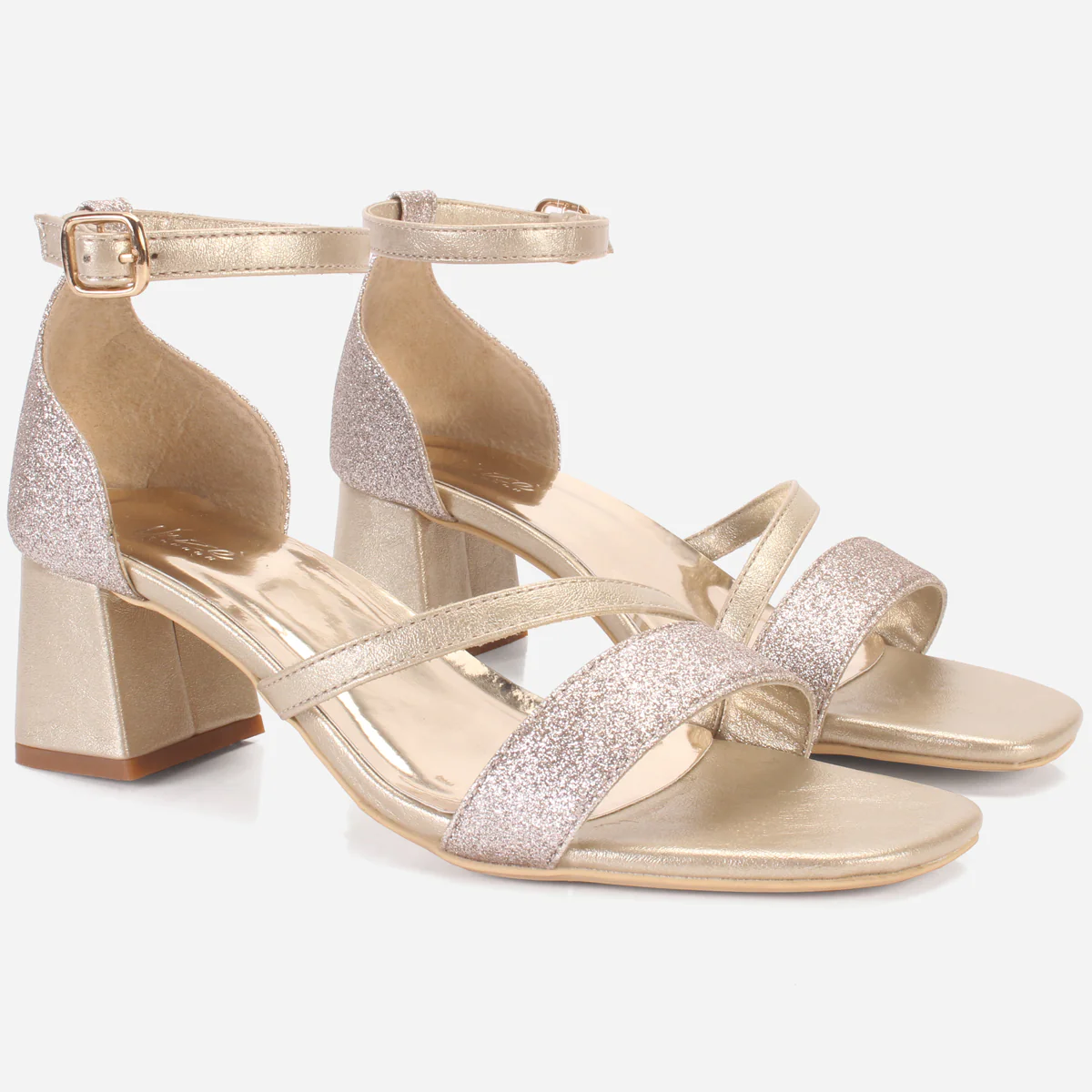 Womens "KAPUA" Shimmery Block Heel Sandals - Image 2