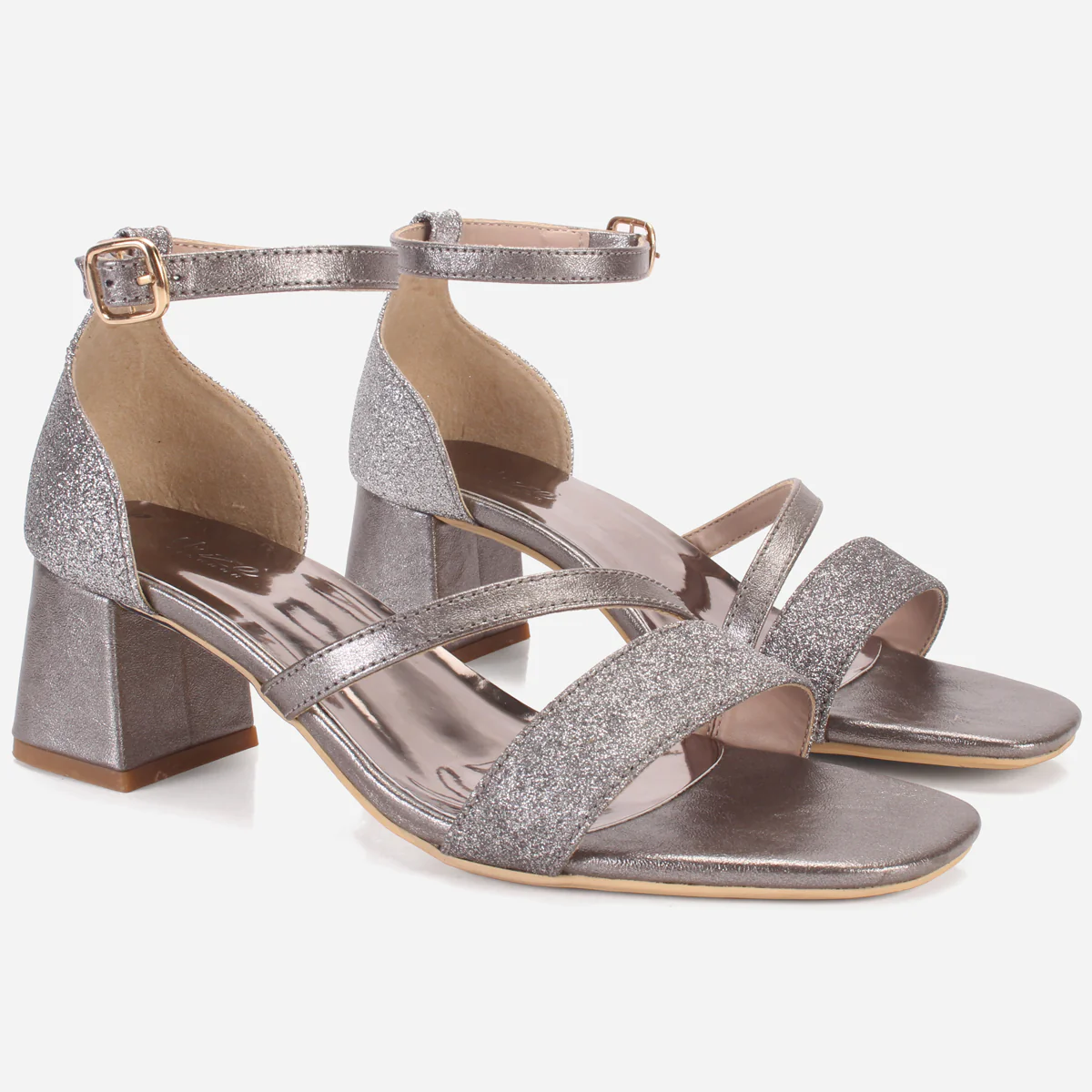 Womens "KAPUA" Shimmery Block Heel Sandals - Image 2
