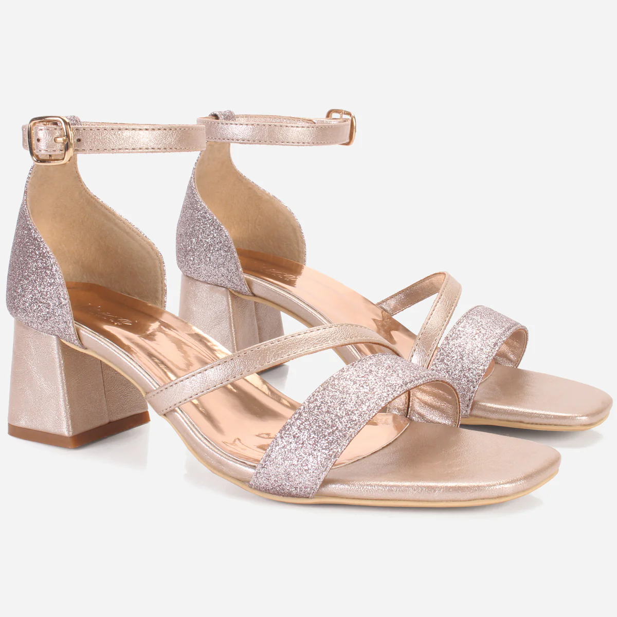 Womens "KAPUA" Shimmery Block Heel Sandals - Image 2