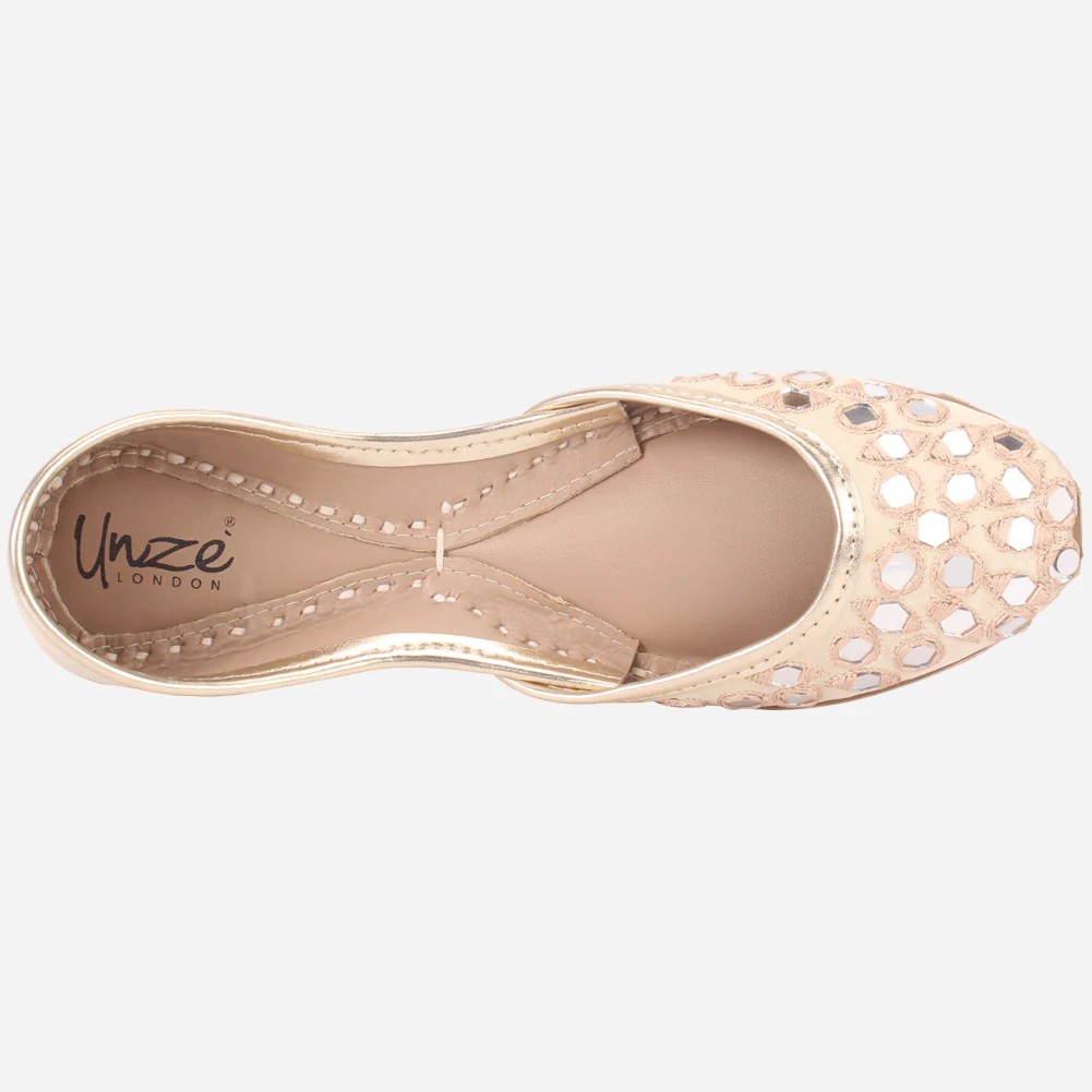 Womens "SIAFA" Embellished Leather Indian Khussa - Image 4