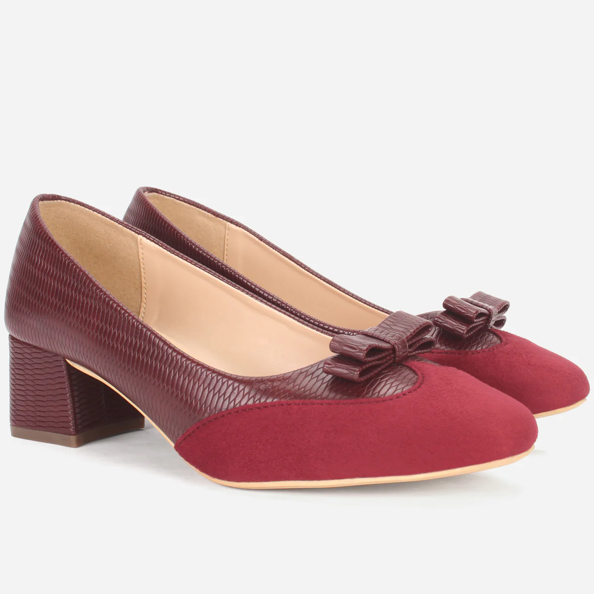 Womens "SKARLET" Round Toe Slide In Court Shoes - Image 2