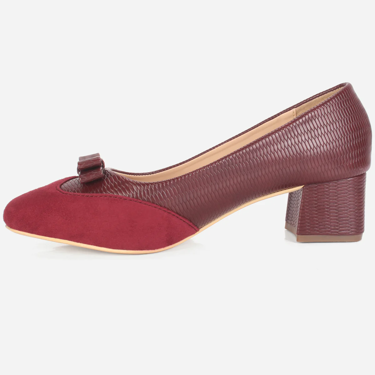 Womens "SKARLET" Round Toe Slide In Court Shoes - Image 3