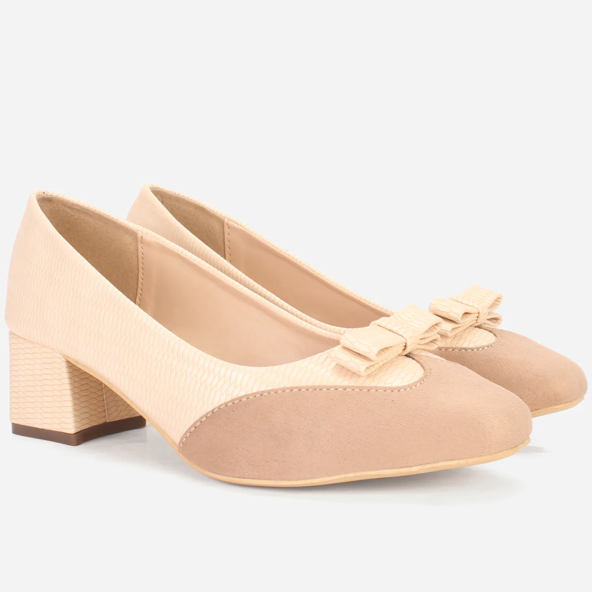 Womens "SKARLET" Round Toe Slide In Court Shoes - Image 2
