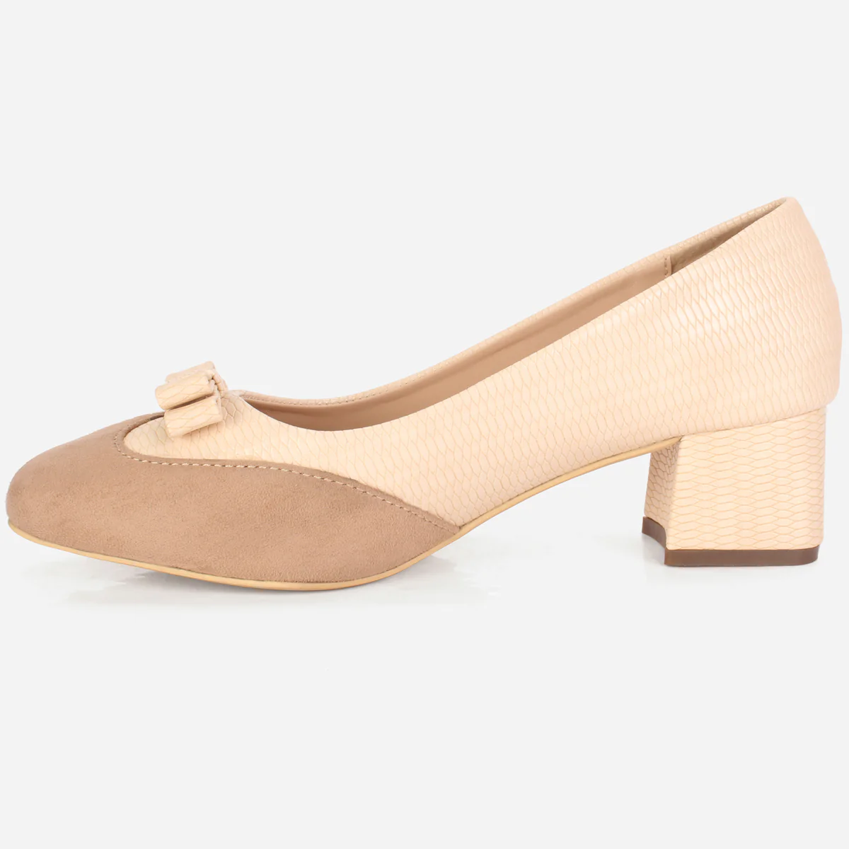 Womens "SKARLET" Round Toe Slide In Court Shoes - Image 3
