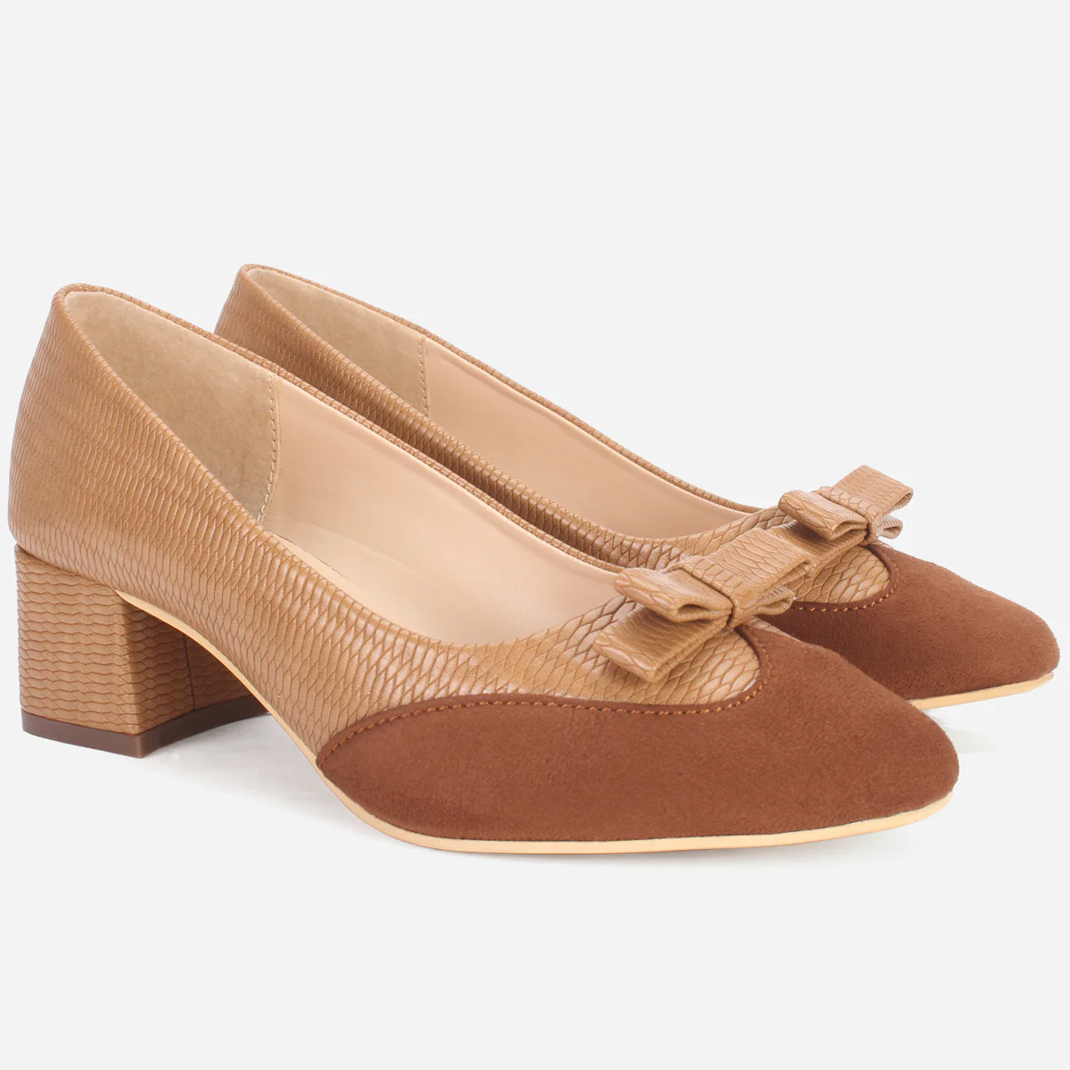 Womens "SKARLET" Round Toe Slide In Court Shoes - Image 2