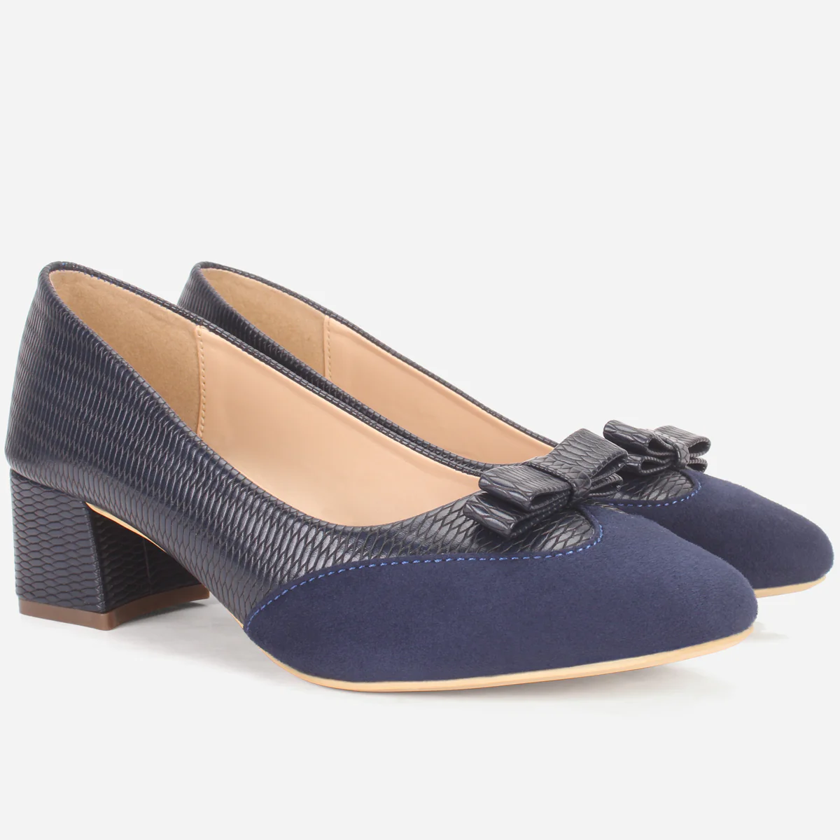 Womens "SKARLET" Round Toe Slide In Court Shoes - Image 2