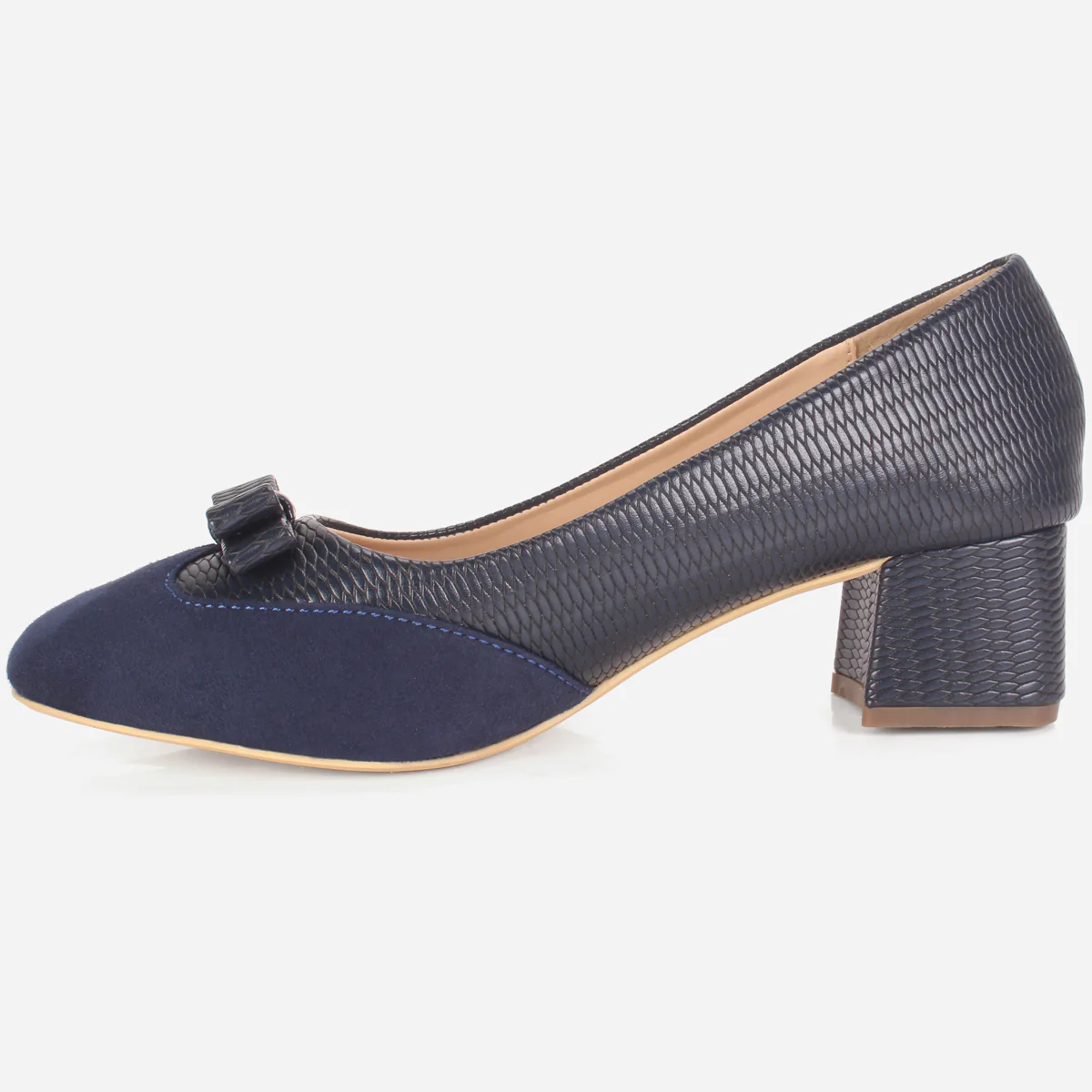 Womens "SKARLET" Round Toe Slide In Court Shoes - Image 3