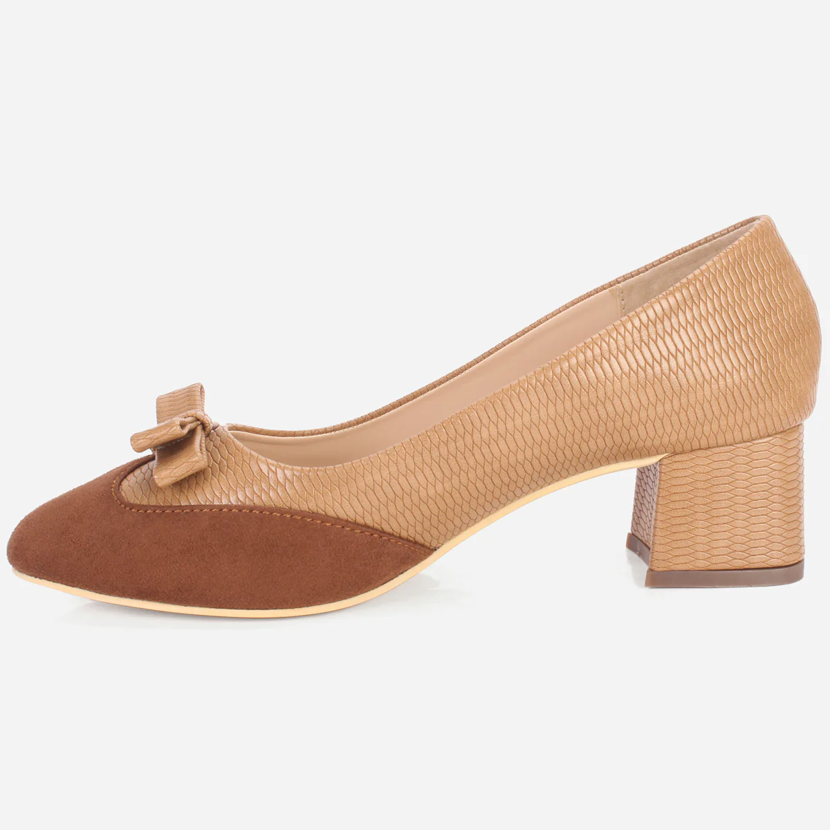 Womens "SKARLET" Round Toe Slide In Court Shoes - Image 3