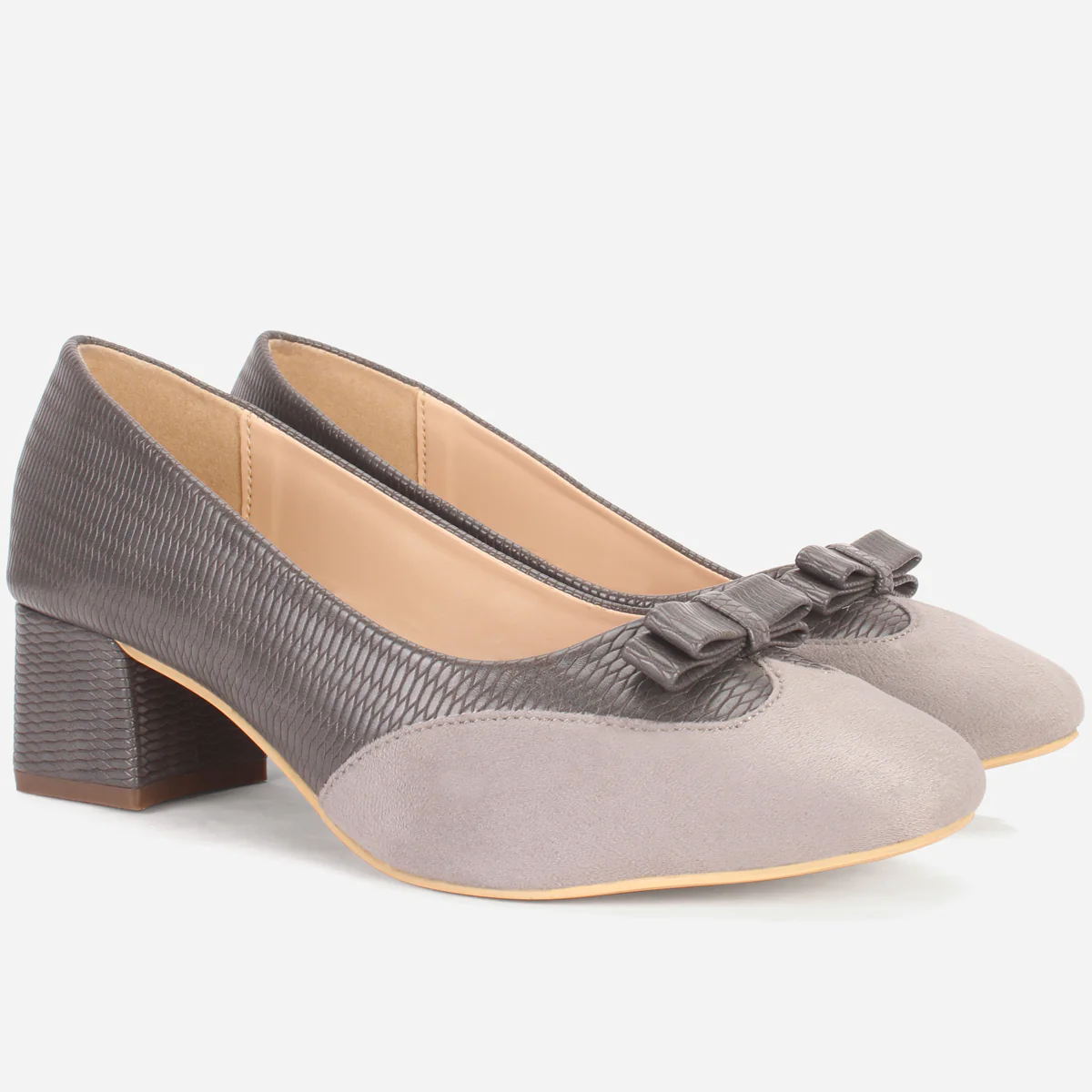 Womens "SKARLET" Round Toe Slide In Court Shoes - Image 2
