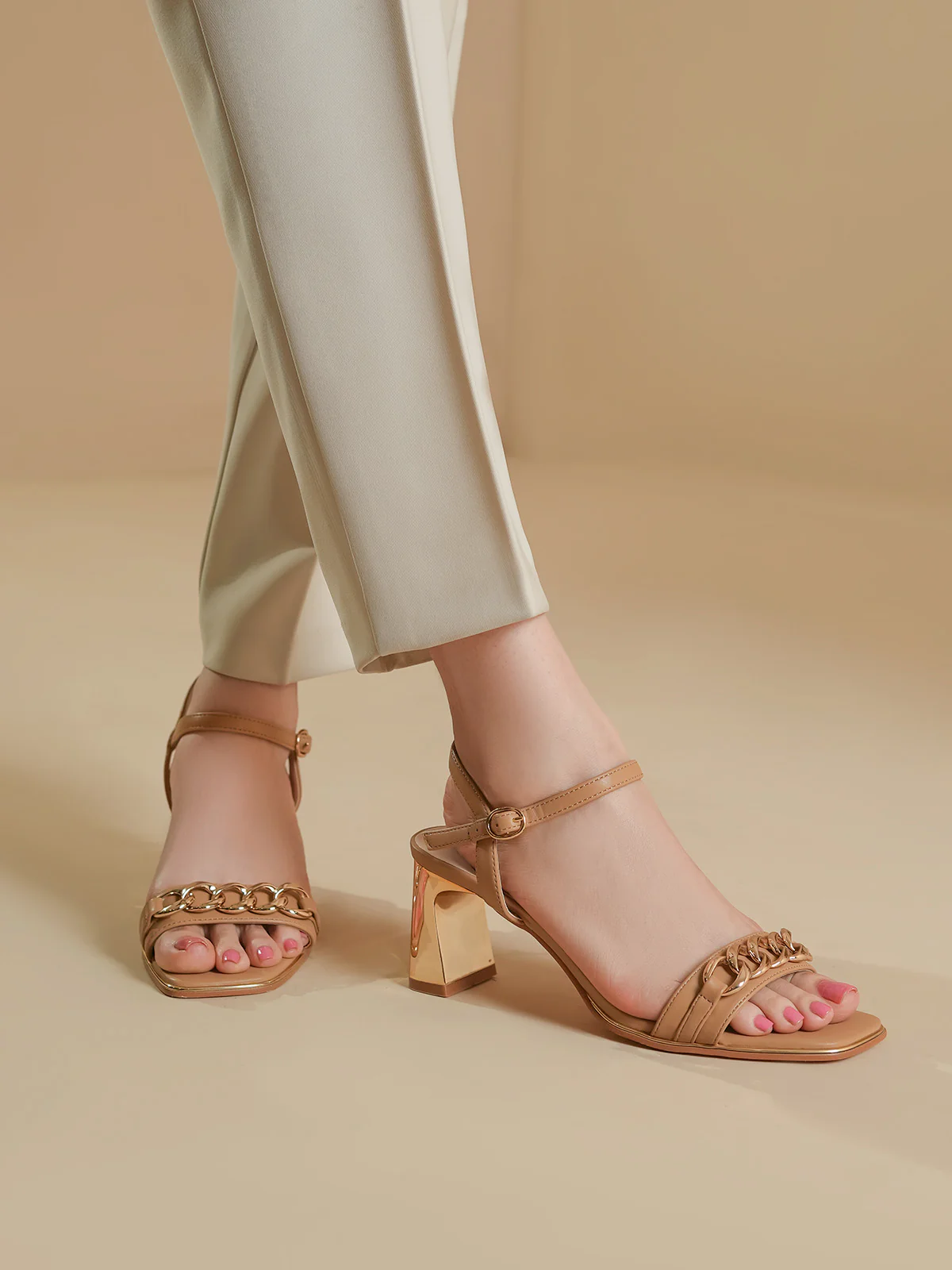 Womens "SOULLE" Adorned Block Sandals