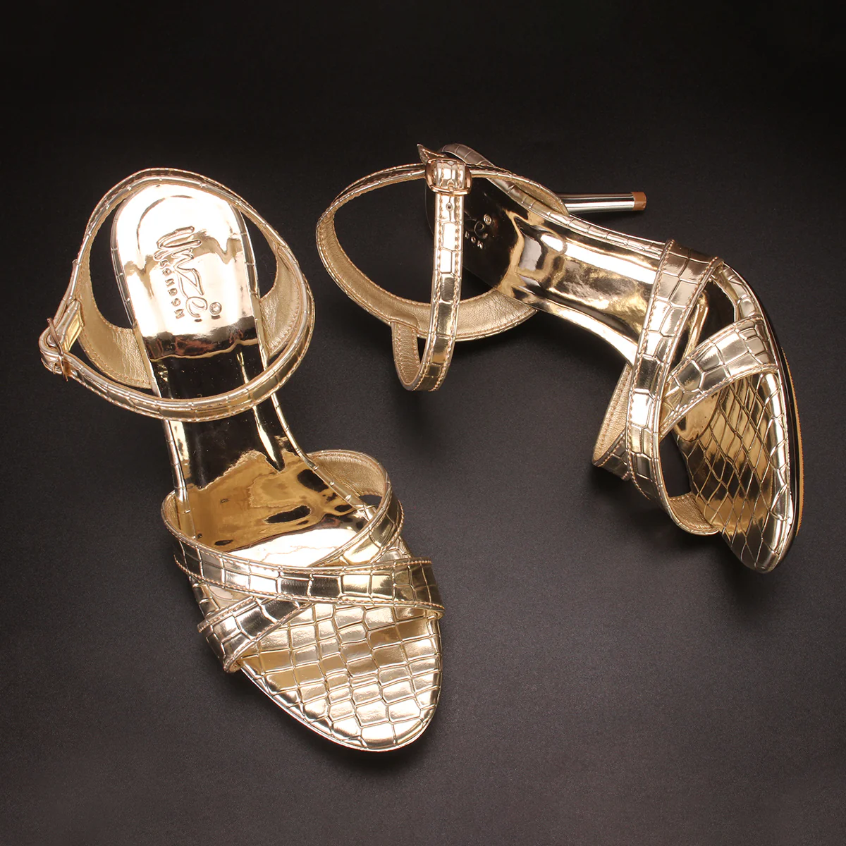 Womens "TABBAT" Shimmery Party Sandals - Image 2