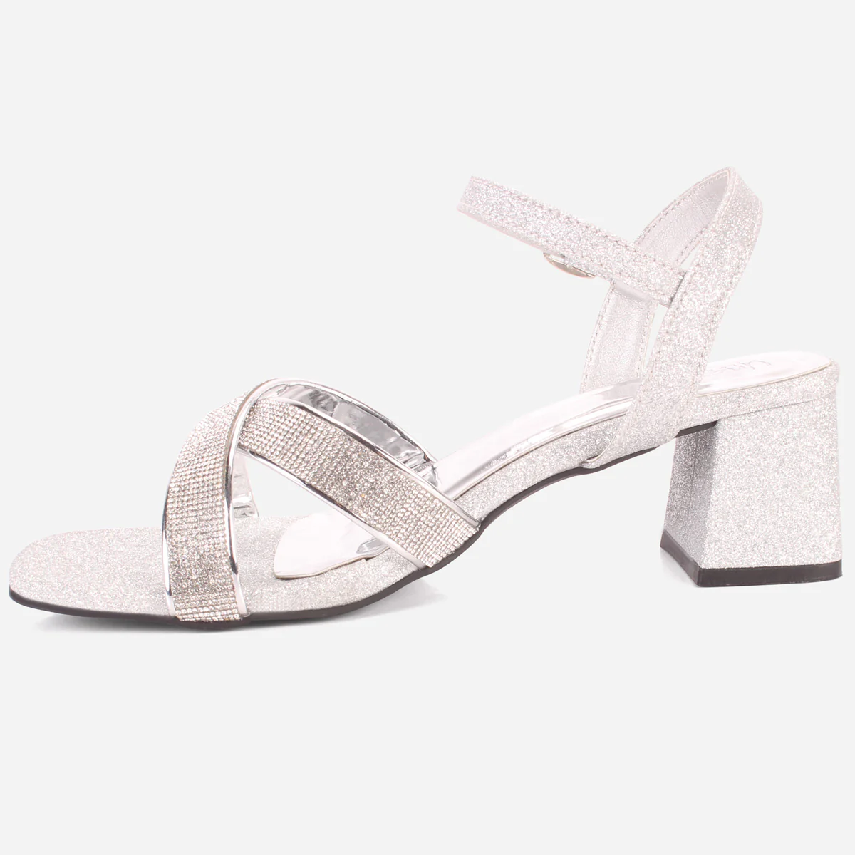 Womens "TANIT" Glittery Crossover Strap Sandals - Image 3