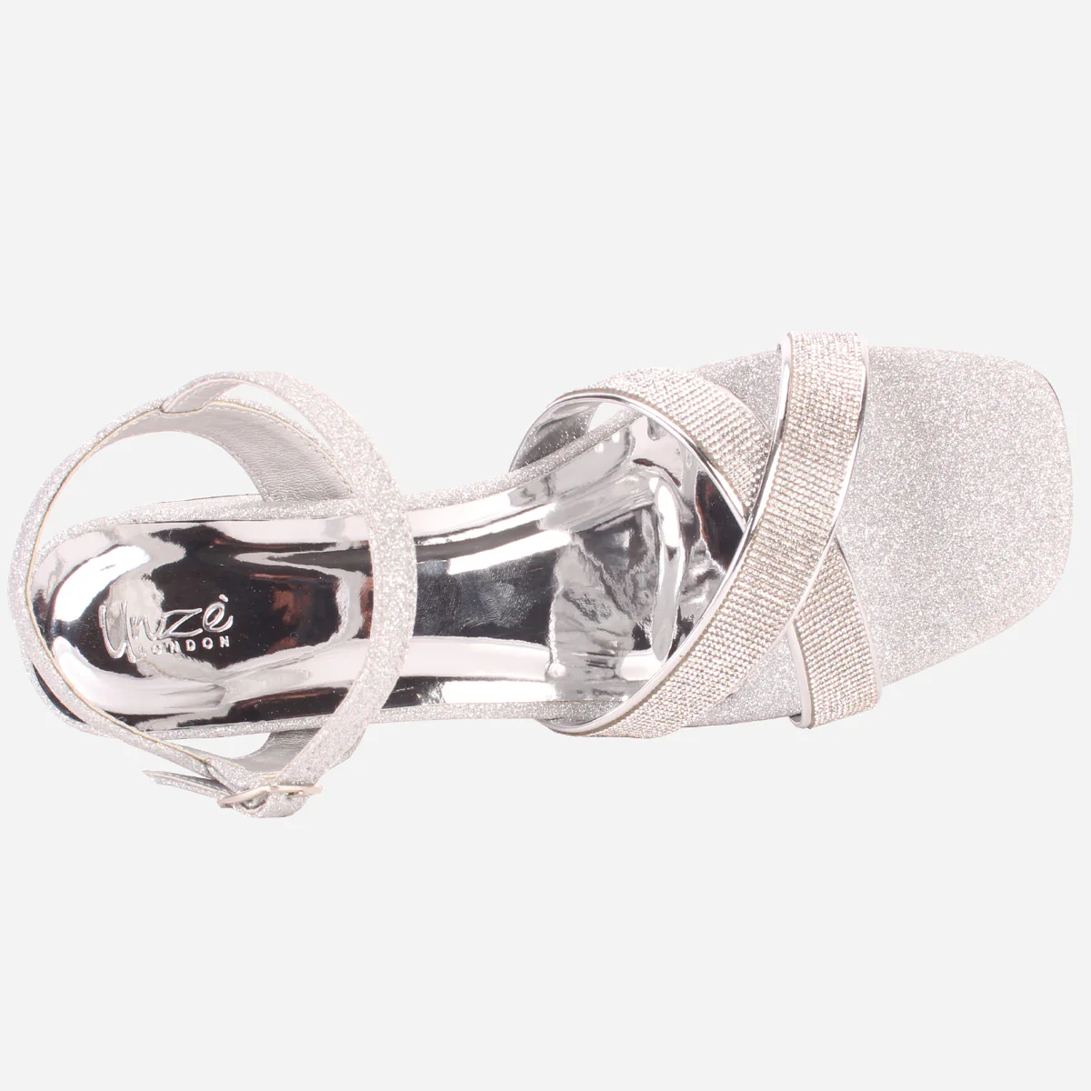 Womens "TANIT" Glittery Crossover Strap Sandals - Image 4