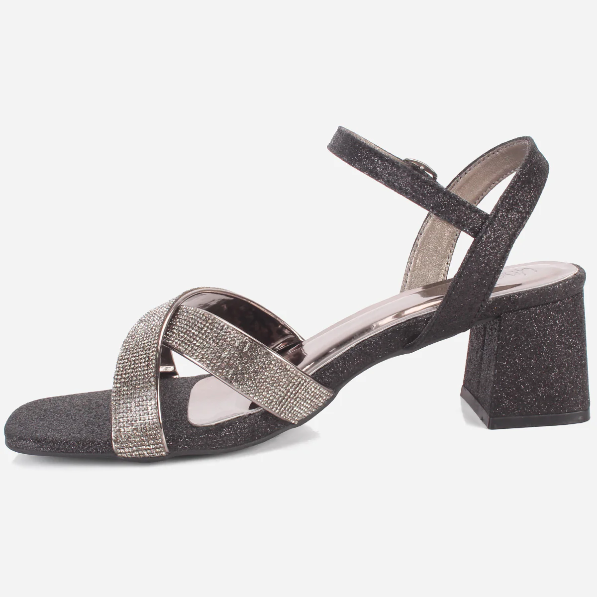 Womens "TANIT" Glittery Crossover Strap Sandals - Image 3