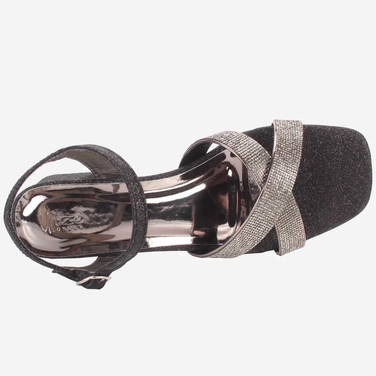 Womens "TANIT" Glittery Crossover Strap Sandals - Image 4