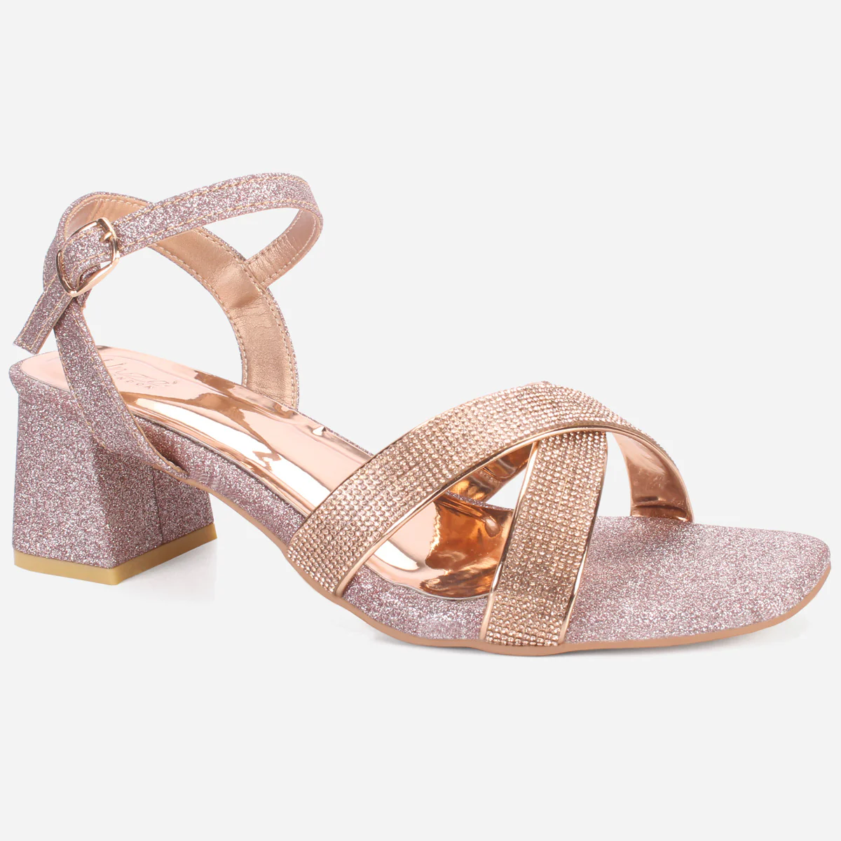 Womens "TANIT" Glittery Crossover Strap Sandals