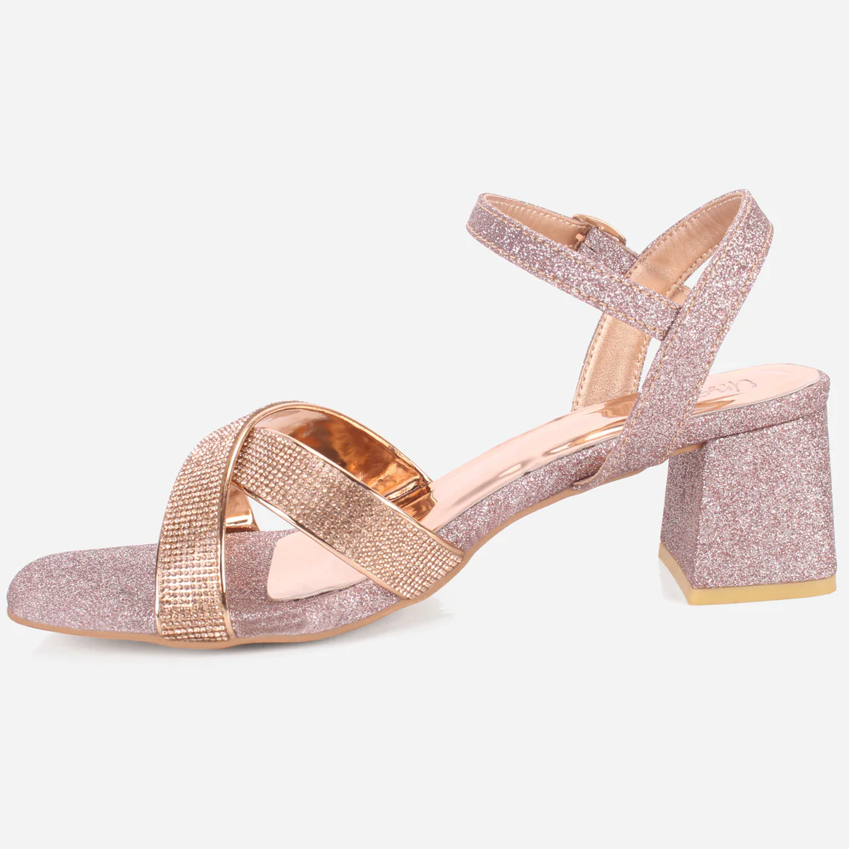 Womens "TANIT" Glittery Crossover Strap Sandals - Image 3