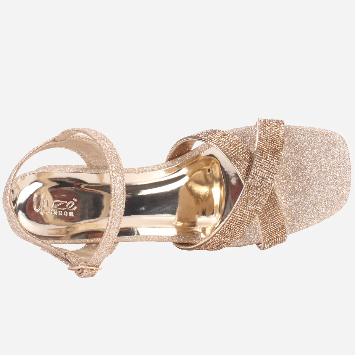 Womens "TANIT" Glittery Crossover Strap Sandals - Image 4