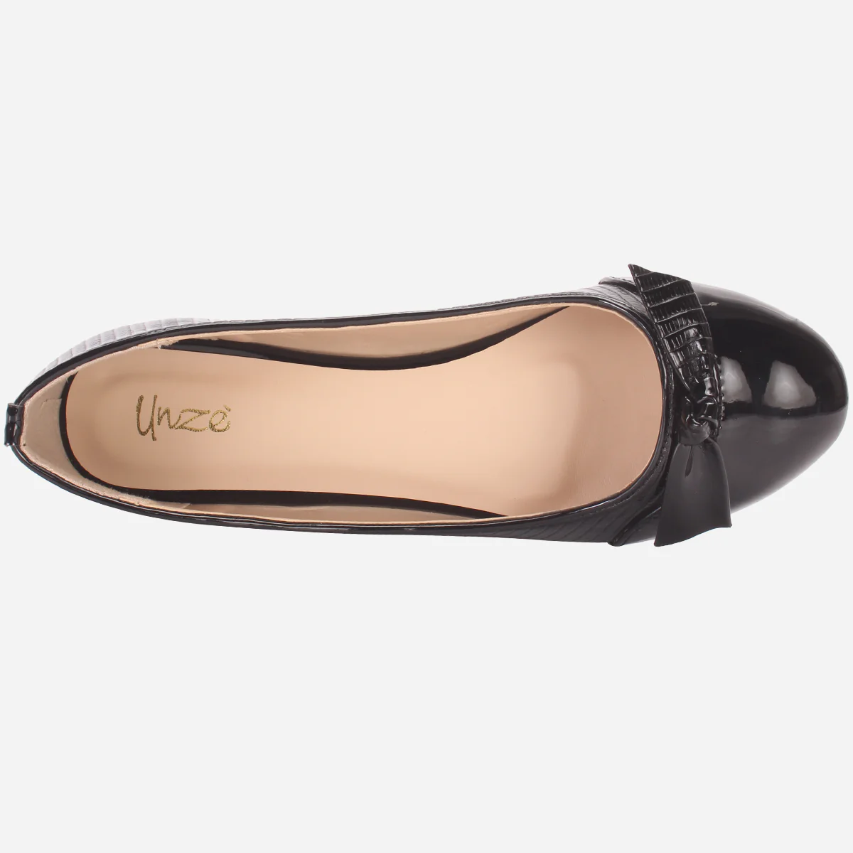 Womens "TIXIN" Flat Slide In Bow Detailing Pumps - Image 4