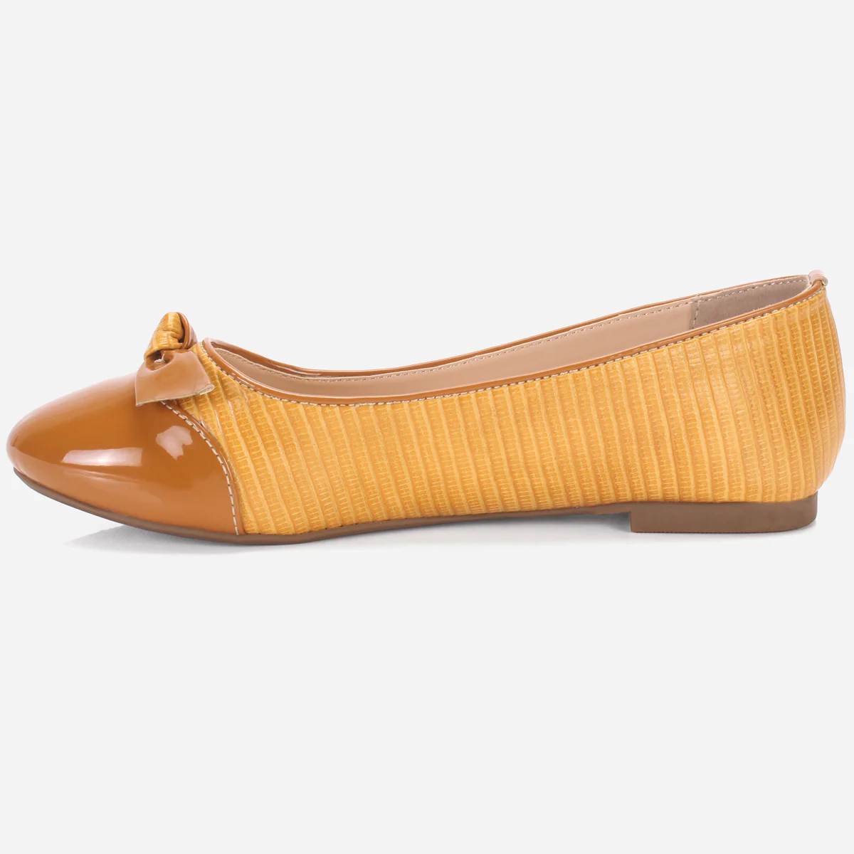 Womens "TIXIN" Flat Slide In Bow Detailing Pumps - Image 3